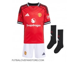 Manchester United Bruno Fernandes #8 Domáci Detský futbalový dres 2025-26 Krátky Rukáv (+ trenírky)